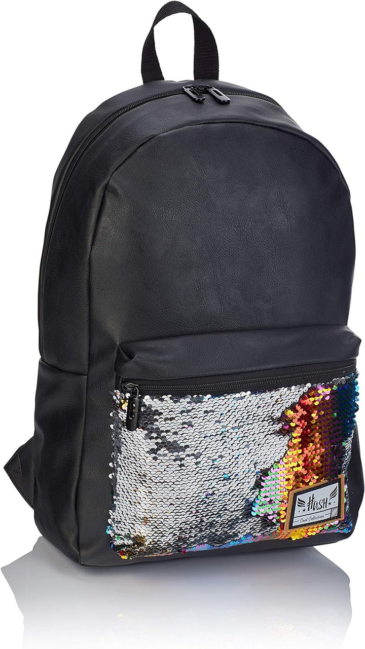 Hash Mädchen HS-138 2 Rucksack, schwarz, 45 x 29 x 16 cm