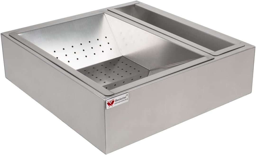 Beeketal 'BPAS-2' Profi Gastro Pommes Abtropfschale aus Edelstahl 3-teilig (Frittierseiher Grundgest