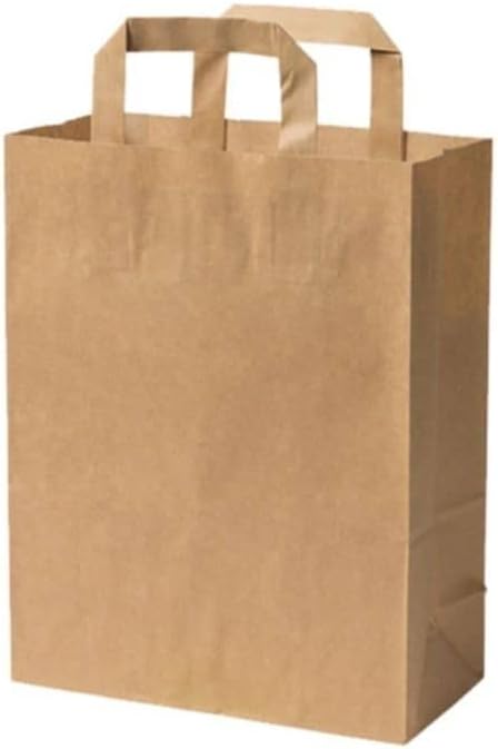 BIOZOYG 250x Papiertragetaschen 22 x 10 x 28 cm - braune Papiertüten mit Henkel Einkaufstüten - Papi