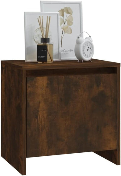 FIRBNUS Bedside Table Nachtkonsole Beistelltisch mit Stauraum Night Stand Nachttisch Räuchereiche 45