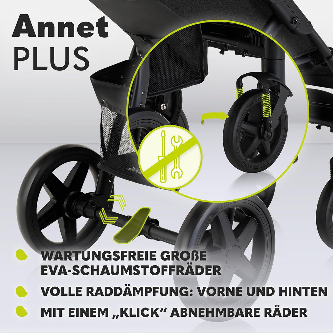 LIONELO Annet Buggy bis 22 kg mit Liegefunktion, Kinderwagen klein zusammenklappbar mit Zubehör, Eva