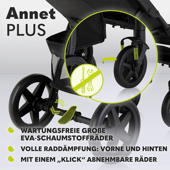 LIONELO Annet Buggy bis 22 kg mit Liegefunktion, Kinderwagen klein zusammenklappbar mit Zubehör, Eva