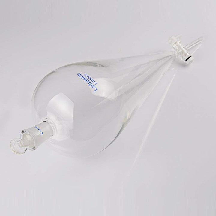 Labasics 60ml Borosilikatglas Konischer Scheidetrichter mit PTFE-Absperrhahn, Separatory Funnel 60 m