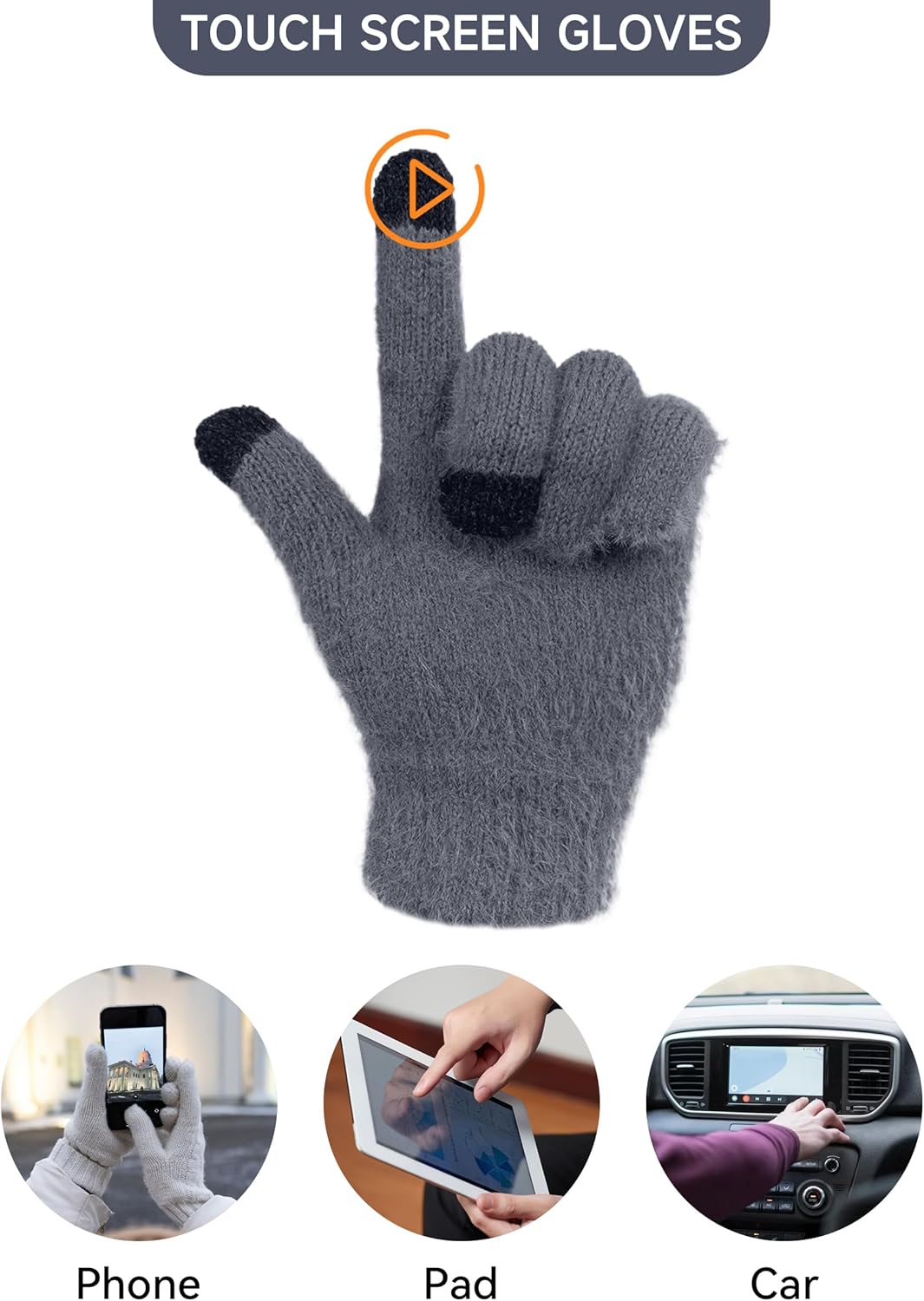 CAMLAKEE Wintermütze Schal Handschuhe Set Damen Strickmütze Handschuh Nackenwärmer Frauen Strickset