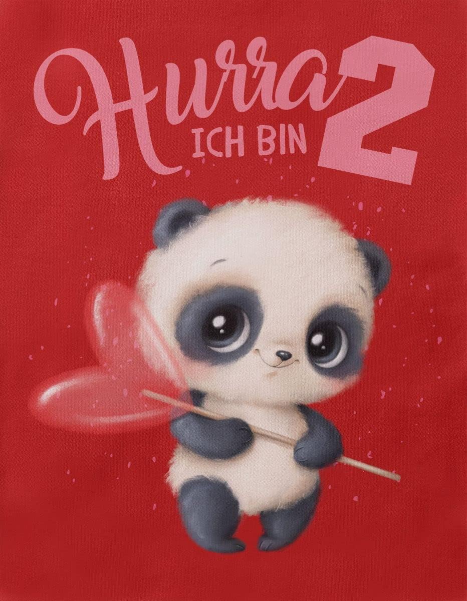 miKalino Baby/Kinder Longsleeve mit Spruch Ich Bin Zwei 2 süsser Waschbär Langarm Shirt für Mädchen