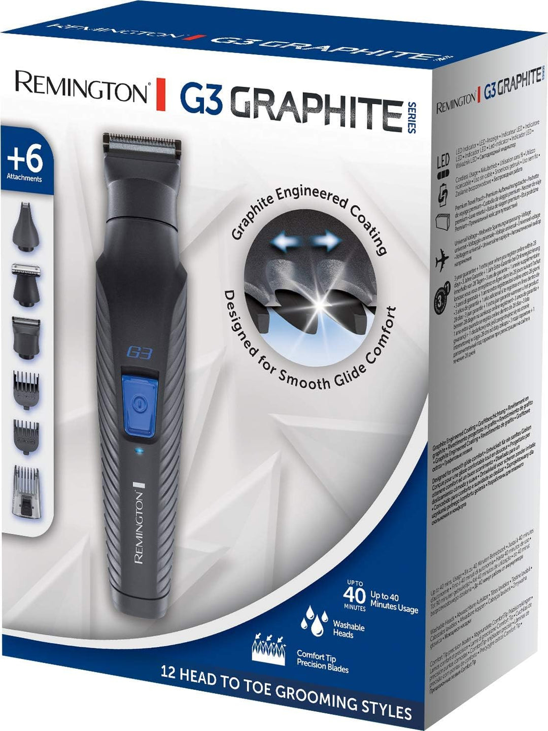 Remington Multi- Haarschneidemaschine G3 (inkl. 6 Aufsteckköpfe/-kämme, Akkubetrieb), Barttrimmer He