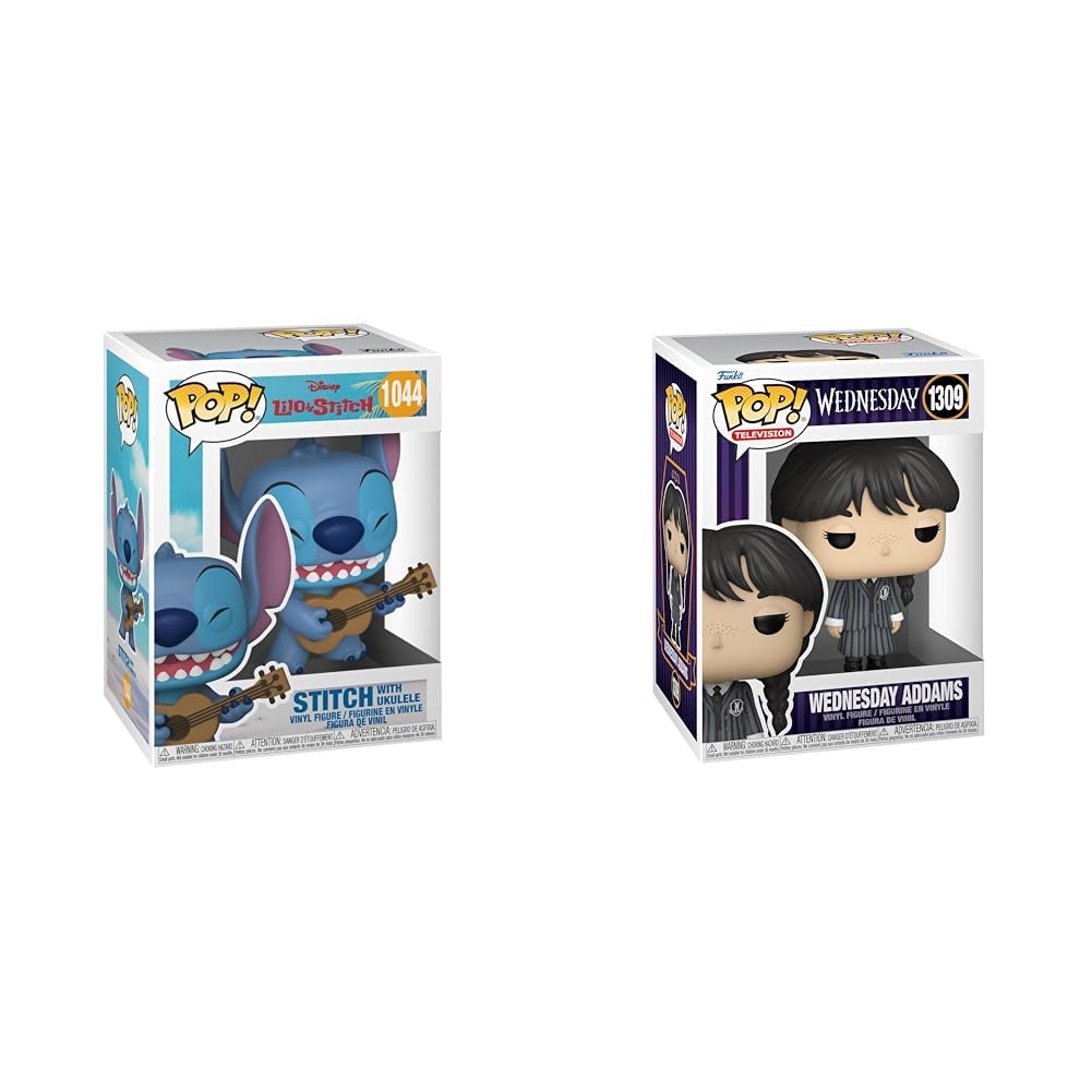 Funko Pop! Disney: Stitch mit Ukulele - Lilo and Stitch & Pop! TV: Wednesday Addams - Vinyl-Sammelfi