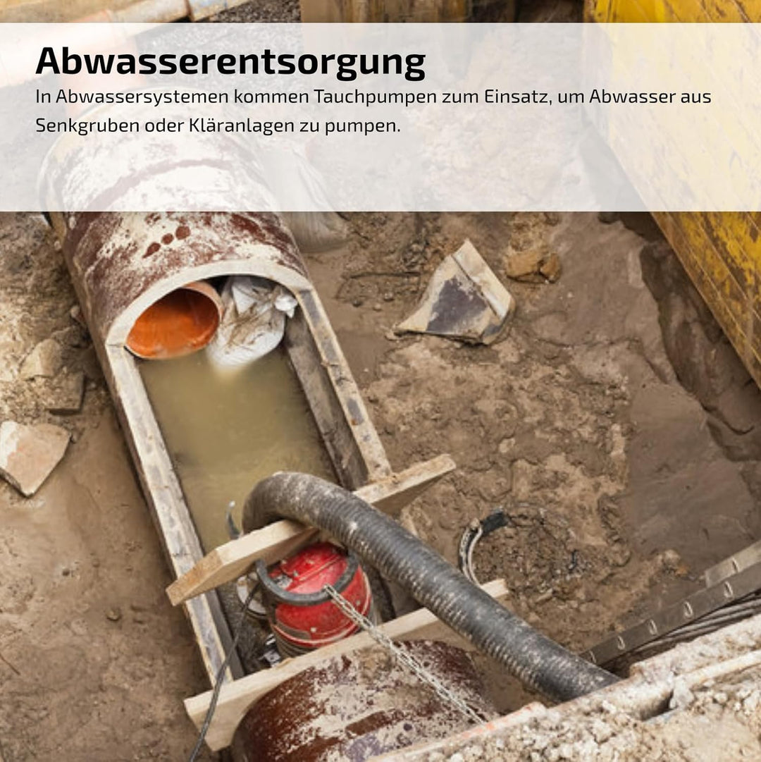 Tauchpumpe 550 Watt 6000l/h Flachsaugend Flachsaugpumpe Poolpumpe Gartenpumpe Wasserpumpe Klarwasser