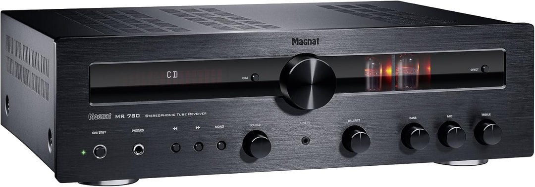 Magnat MR 780, schwarz - robuster Stereo Hybrid-Receiver mit hochwertiger Aluminium-Front und hoher