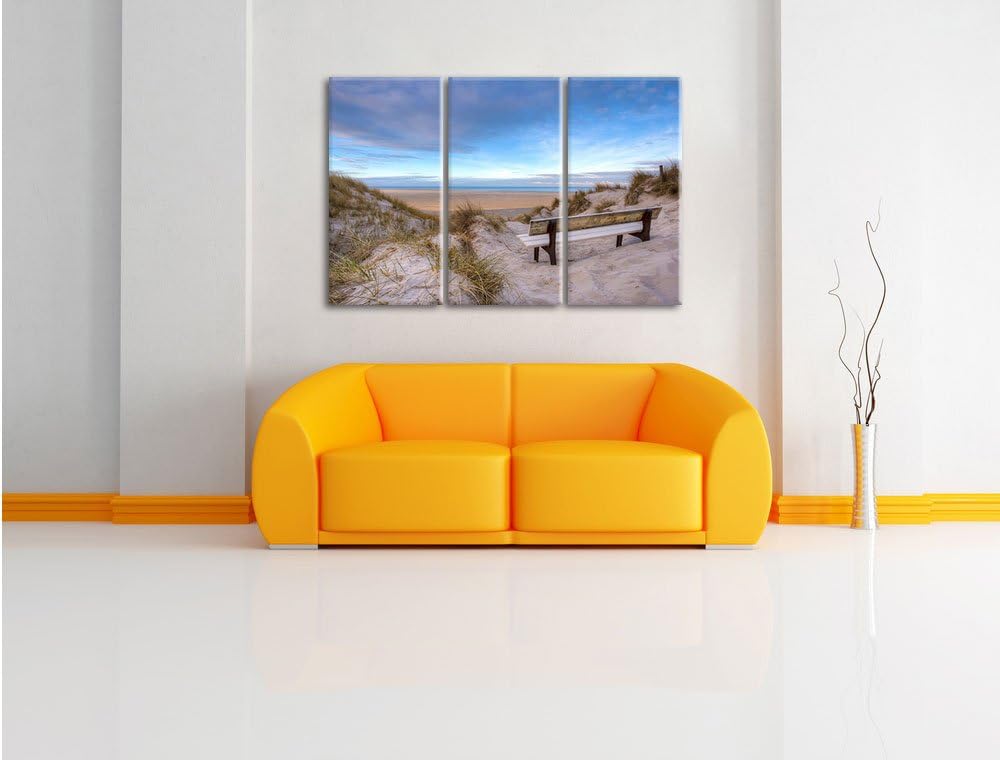 Pixxprint Blick auf das Meer als Leinwandbild/Grösse: 3 Teilig (120x80 cm) cm/Wandbild/Kunstdruck/fe