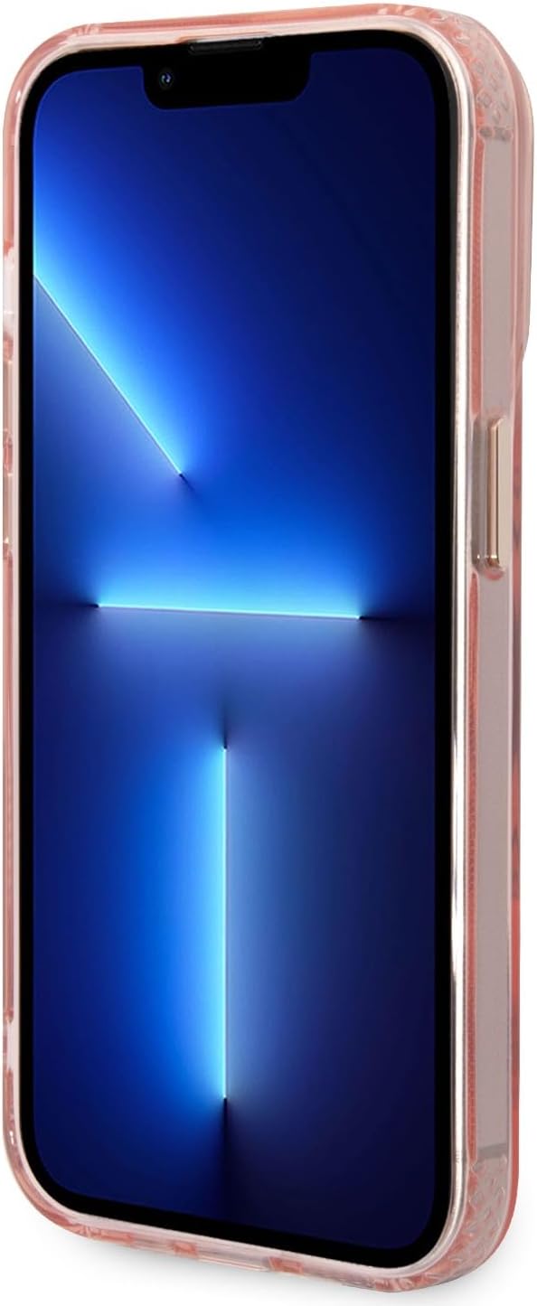 GUESS GUHMP14LHTCMP Hülle für iPhone 14 Pro 6,1" Rosa Hard case Gold Outline Translucent