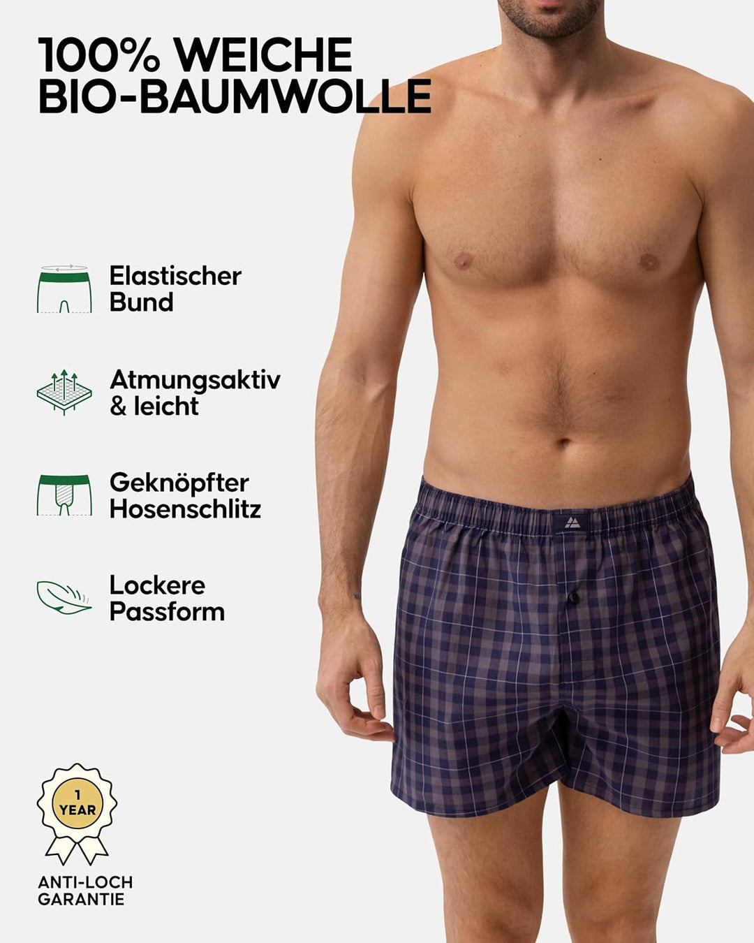 DANISH ENDURANCE American Boxershorts (4er | 6er Pack), 100% Bio-Baumwolle Herren Boxershorts, Weich