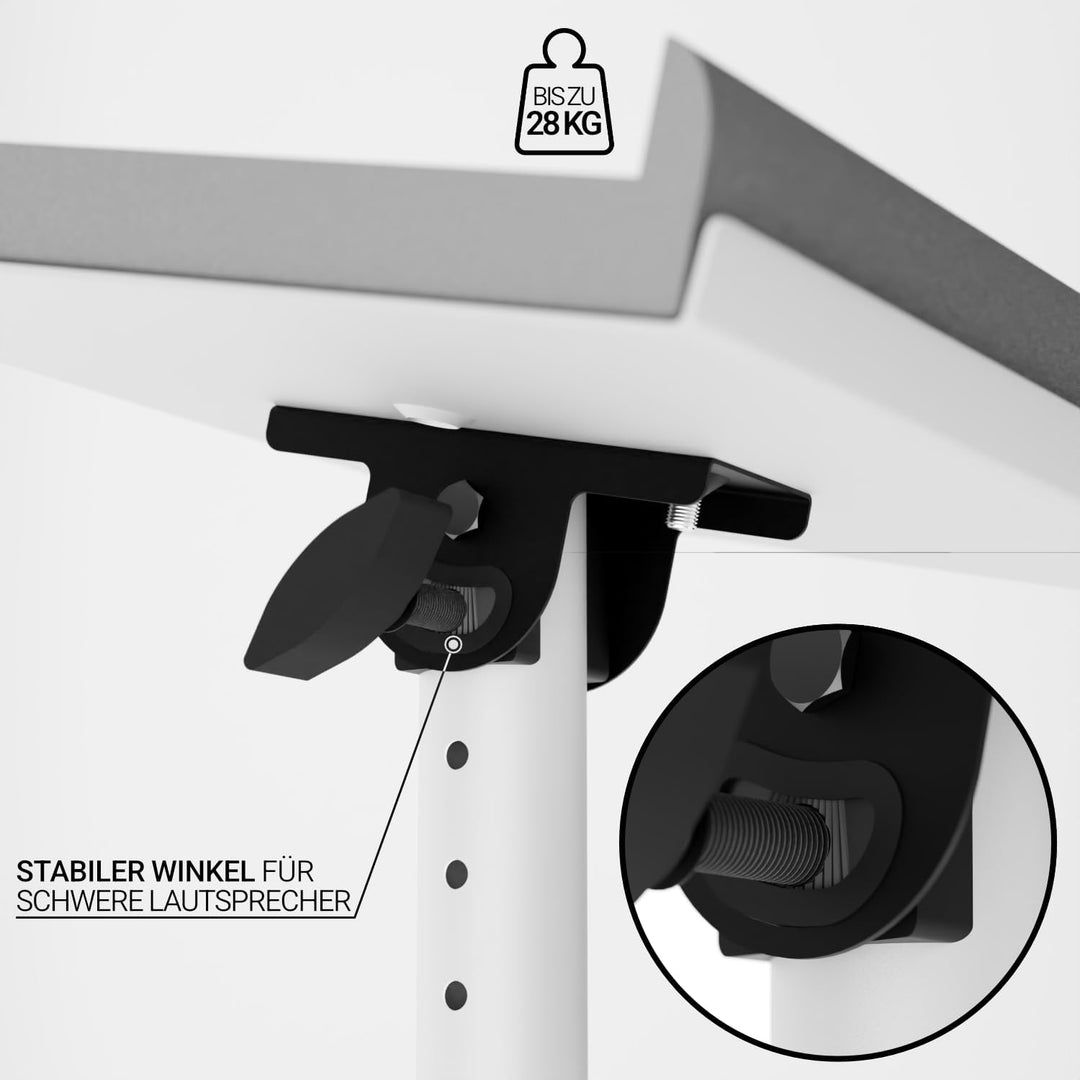 Sprenger Audio Lautsprecher Ständer mit Tisch Halterung Set inkl. Schaumstoff Absorber - Neigbar +/-