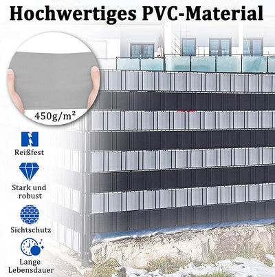 UISEBRT PVC Sichtschutzstreifen für Doppelstabmatten, 65 m x 19 cm Doppelstabmattenzaun, Blickdichte