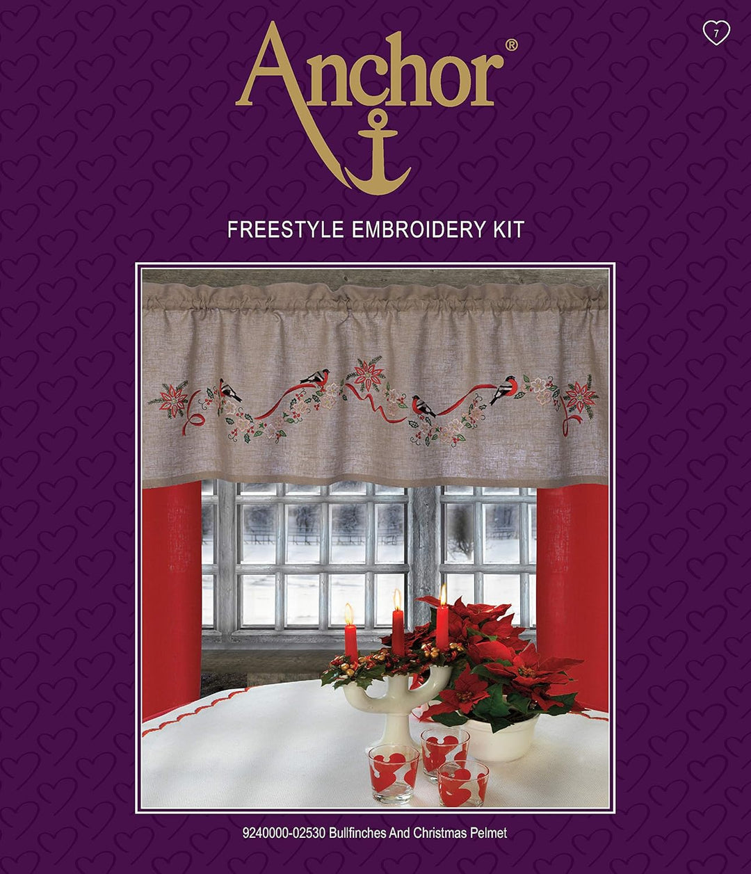 Anchor Kits Canvas, 100% Baumwolle, Bullfinches and Christmas Pelmet, 60 x 200 cm