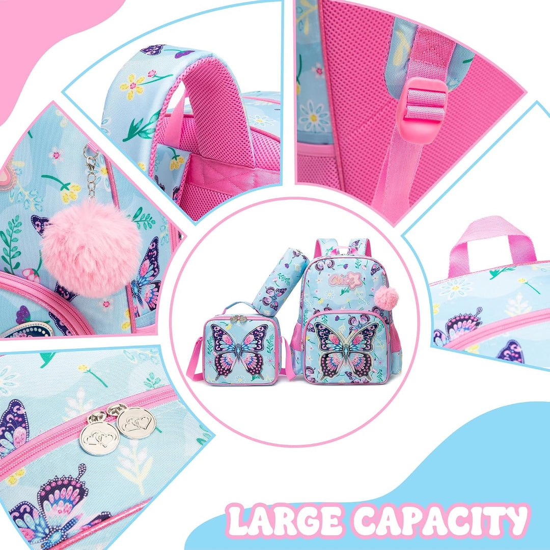 HTgroce Schulrucksack Mädchen Teenager Schultasche Schulranzen Set Rucksack für Mädchen Schule Freiz