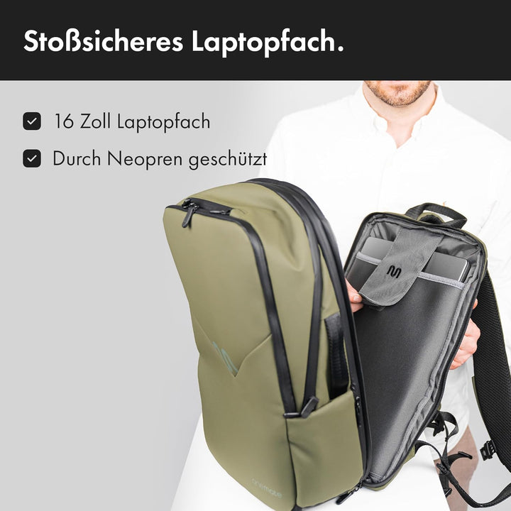 onemate Rucksack Backpack Pro 2 (Herren und Damen) Vielseitig und Durchdacht 22L Grün, Grün