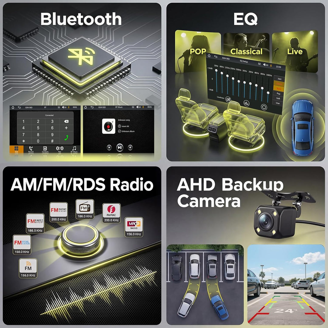Hodozzy 1 Din RDS Autoradio mit Drahtlos Carplay Android Auto, 7 Zoll IPS Bildschirm,Unterstützt Blu