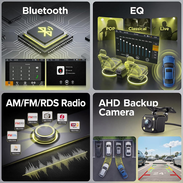 Hodozzy 1 Din RDS Autoradio mit Drahtlos Carplay Android Auto, 7 Zoll IPS Bildschirm,Unterstützt Blu