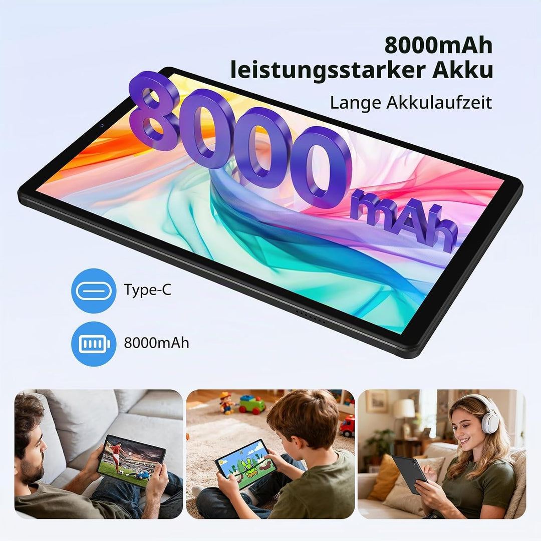 2K 10.6 Zoll Android 15 Tablet, 4G LTE+5G WiFi, 36GB RAM+512GB ROM (2TB TF), Octa-Core, 2000 * 1200F