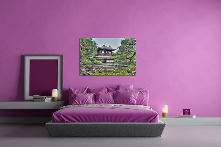 deyoli asiatisches Landhaus Format: 80x60 als Leinwandbild, Motiv fertig gerahmt auf Echtholzrahmen,