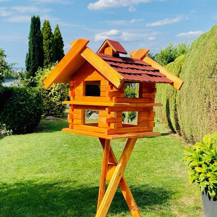 handgefertigtes rechteckiges Vogelhaus/Vogelvilla M - XXL wetterfest aus Holz Vogel Futterstelle Hau