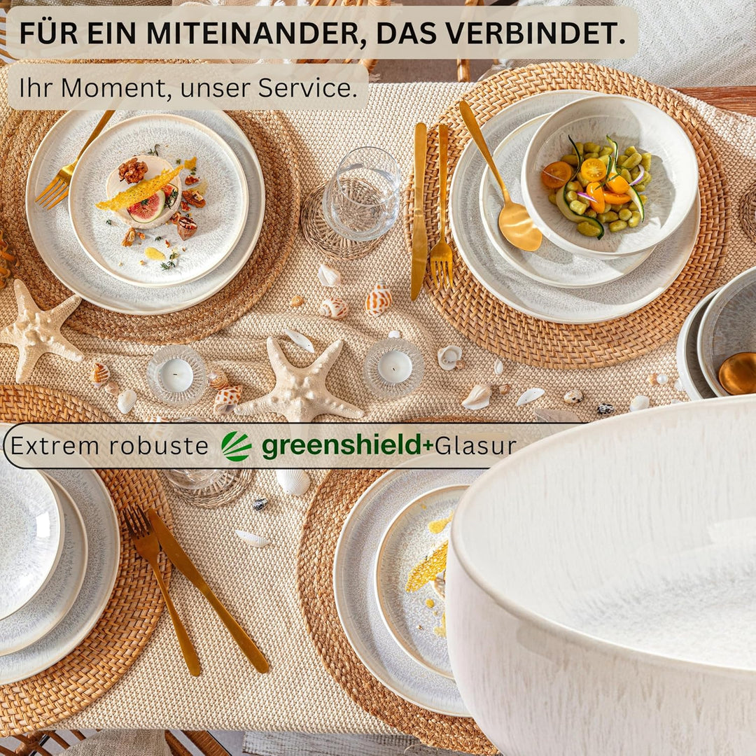 Sänger | Servierschale Korfu, Grosse Schale aus hochwertigem Steingut Handmade, Salatschale & Obstsc