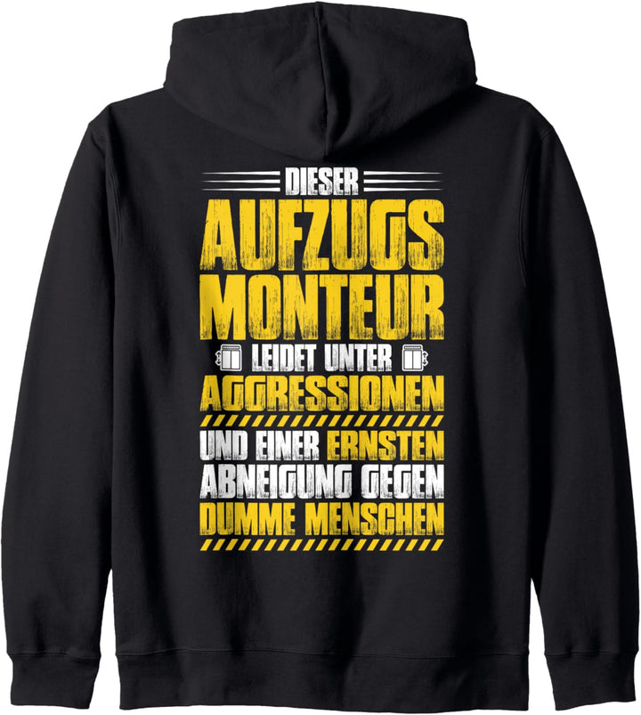 Aufzugsmechaniker Aggressionen Aufzugsmonteur Kapuzenjacke