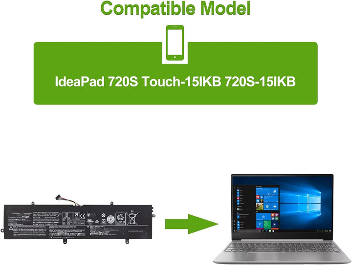 SwarKing Ersatz Akku Kompatibel mit Lenovo IdeaPad 720S Touch-15IKB 720S-15IKB Notebook from The Ser