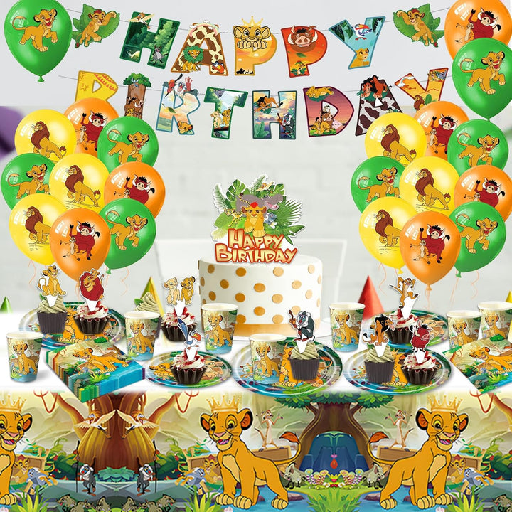 Pappteller Kindergeburtstag Deko König- Löwen Geburtstag Geschirr Set Geburtstagsdeko Partygeschirr