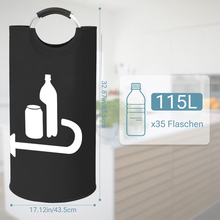 115L Pfandflaschen Sammelbehälter, Gross Faltbar Flaschensammler Altglas Leergut Pfandflaschen Aufbe