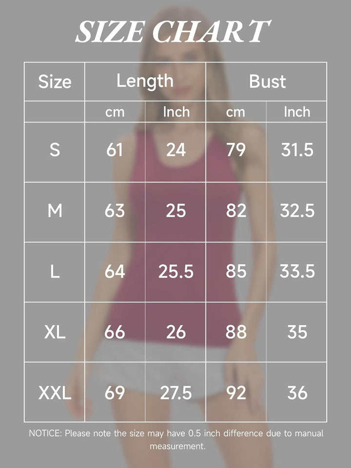 vislivin Elastische Tank Tops für Damen Unterhemden 3/4er Pack M 4er Pack - Schwarz/Grau/Weiss/Weinr