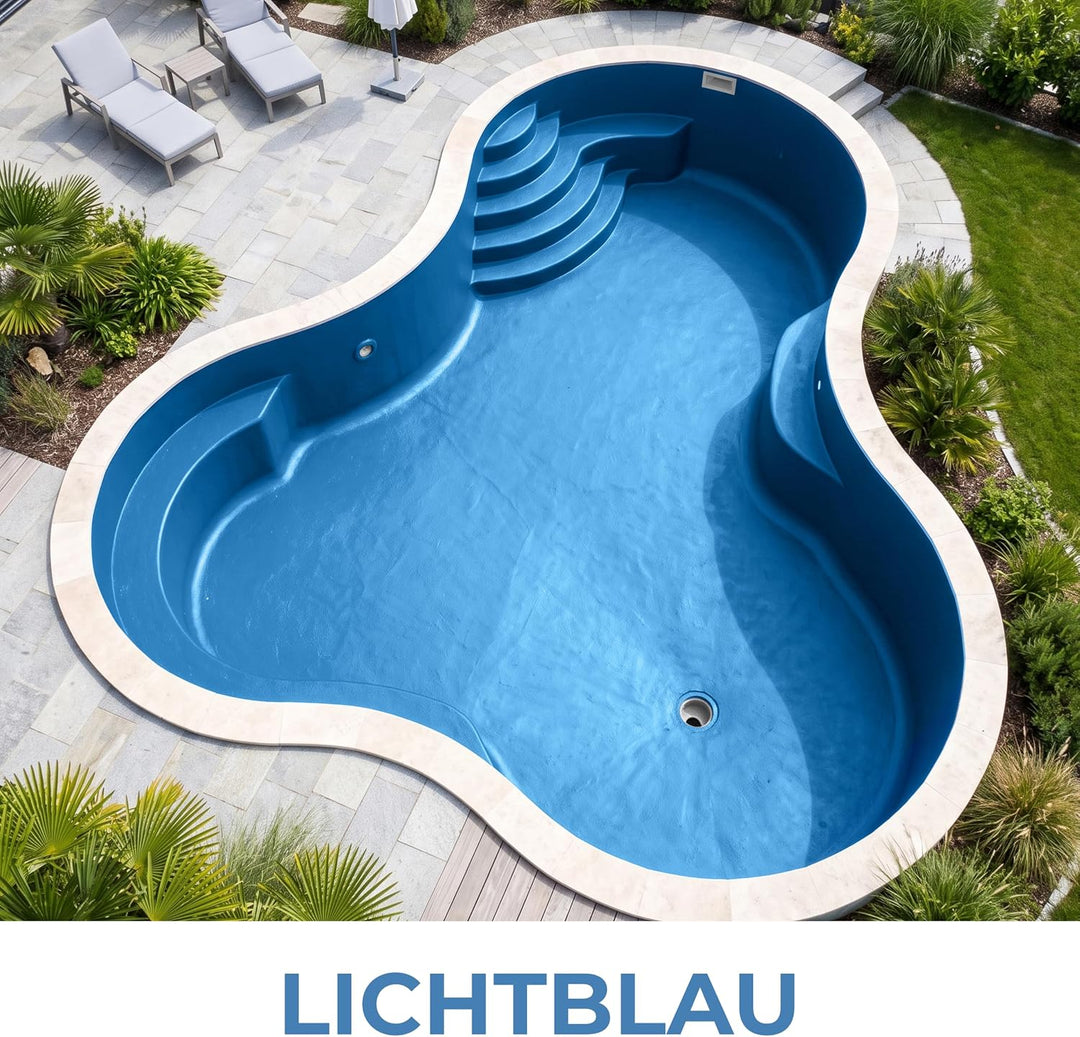 2K Schwimmbadfarbe Poolfarbe Betonbecken Schwimmbeckenfarbe Lichtblau - 5Kg 5 kg (1er Pack) Ral 5012