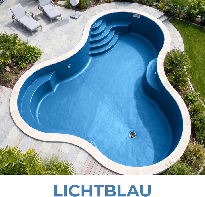 2K Schwimmbadfarbe Poolfarbe Betonbecken Schwimmbeckenfarbe Lichtblau - 5Kg 5 kg (1er Pack) Ral 5012