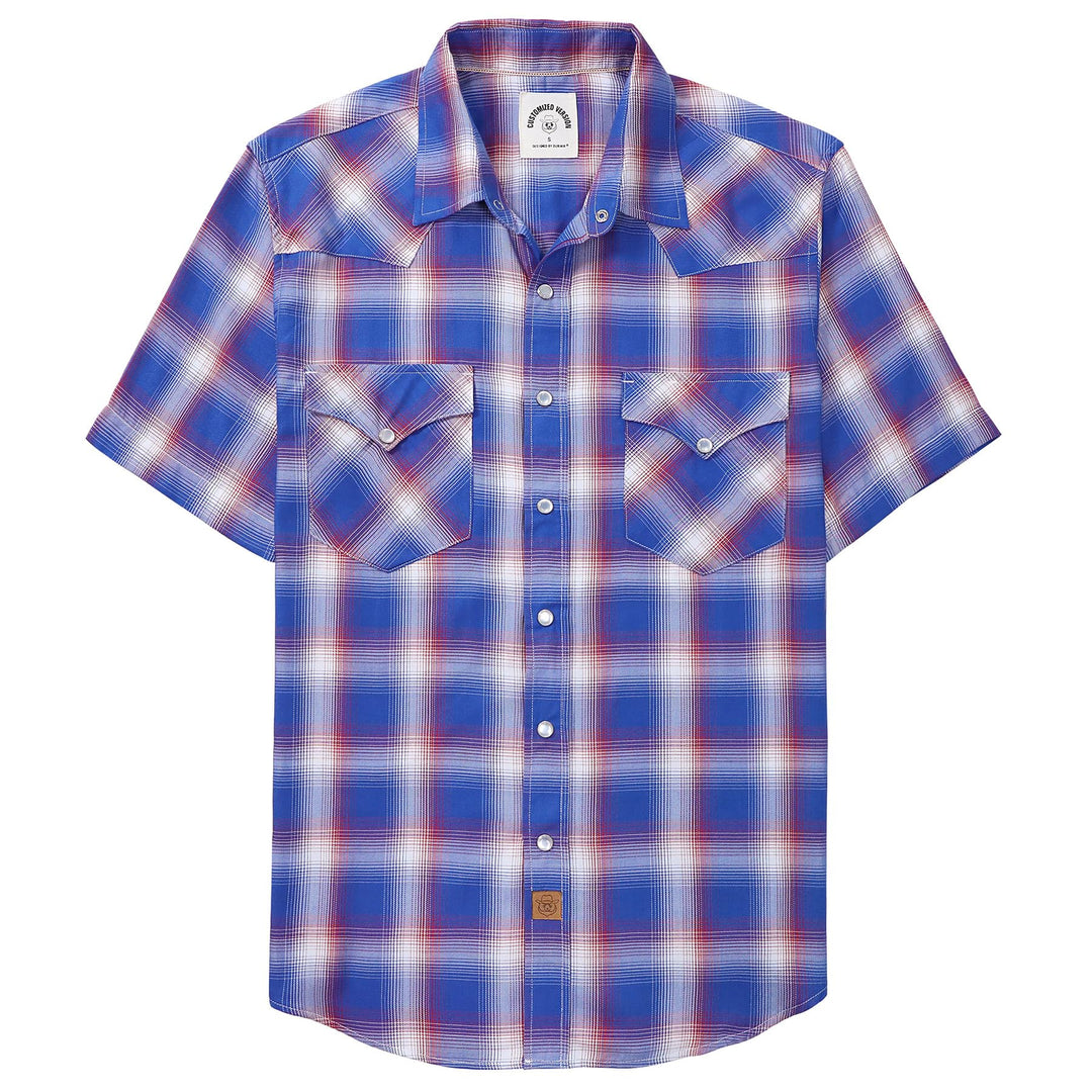 Dubinik® Bambusfaser Kurzarmhemd Herren Freizeithemden Für Herren Druckknöpfe Cowboy Vintage Western