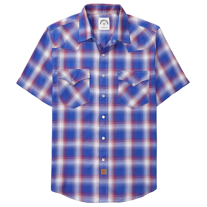 Dubinik® Bambusfaser Kurzarmhemd Herren Freizeithemden Für Herren Druckknöpfe Cowboy Vintage Western