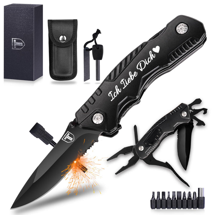 Taschenmesser Multitool Jahrestag Geschenk für ihn - Partner Geschenke Geburtstagsgeschenk, Hochzeit