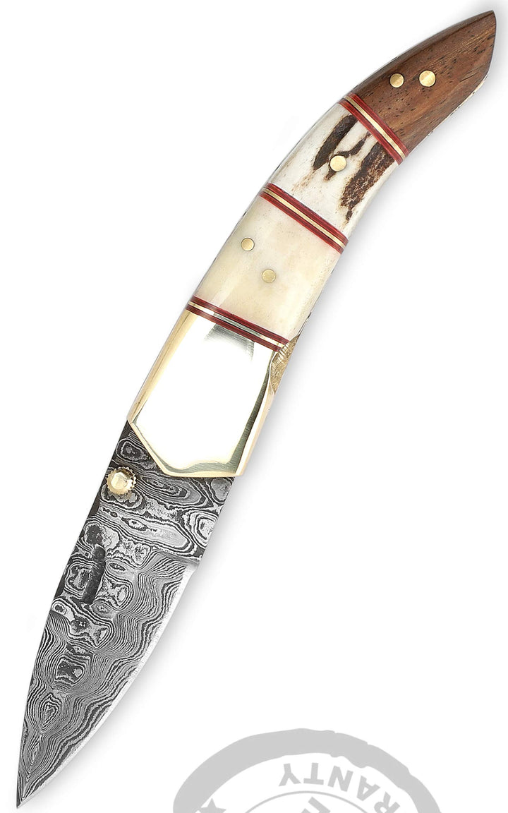 Perkin Knives Taschenmesser/Camping-Werkzeug, Damastklinge, handgemacht