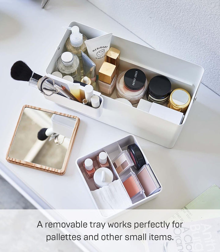 YAMAZAKI Tower 5453 Make-up Box, Weiss, Weiss