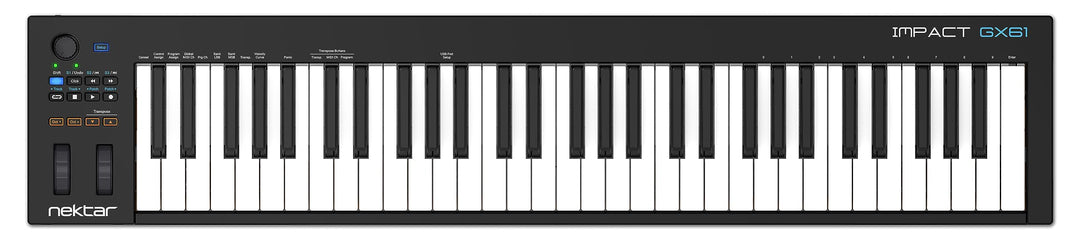 Nektar GX61 Impact USB MIDI Keyboard Controller with Nektar DAW Integration, Black Single, Single