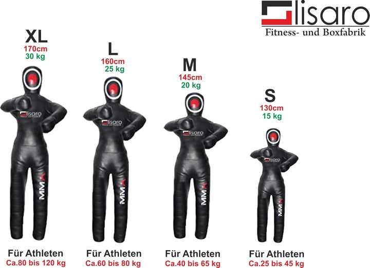 Lisaro Kunstleder - Wurfpuppe - Grappling - Dummy für MMA Kampfsport, Jiu Jitsu, Judo, Ringen, Wrest