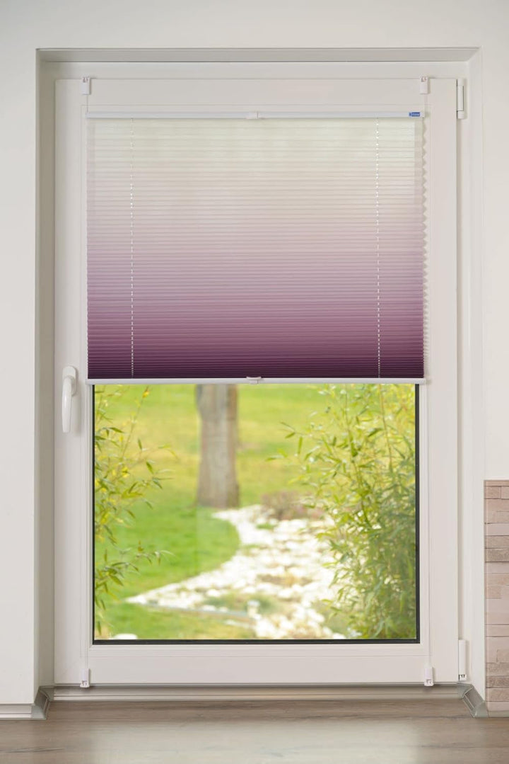 K-home Klemmfix-Plissee Farbverlauf, Polyester, Bordeaux, 100 x 130 cm 100 x 130 cm Bordeaux, 100 x