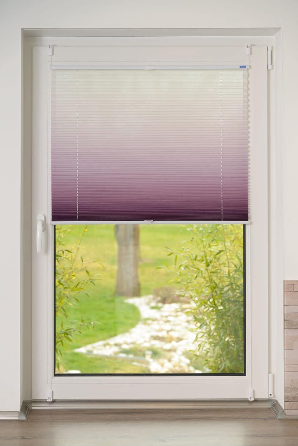 K-home Klemmfix-Plissee Farbverlauf, Polyester, Bordeaux, 50 x 130 cm 50 x 130 cm Bordeaux, 50 x 130