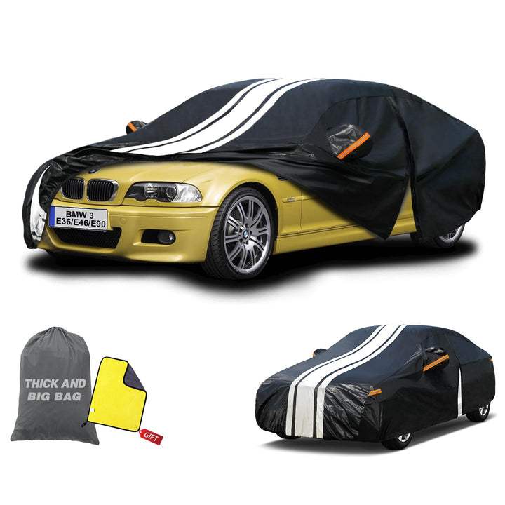 Cowtcver Autoabdeckung Wasserdicht für BMW 3er/M3 E36/E46/E90 1990-2012 | 10 Schichten Vollgarage Au