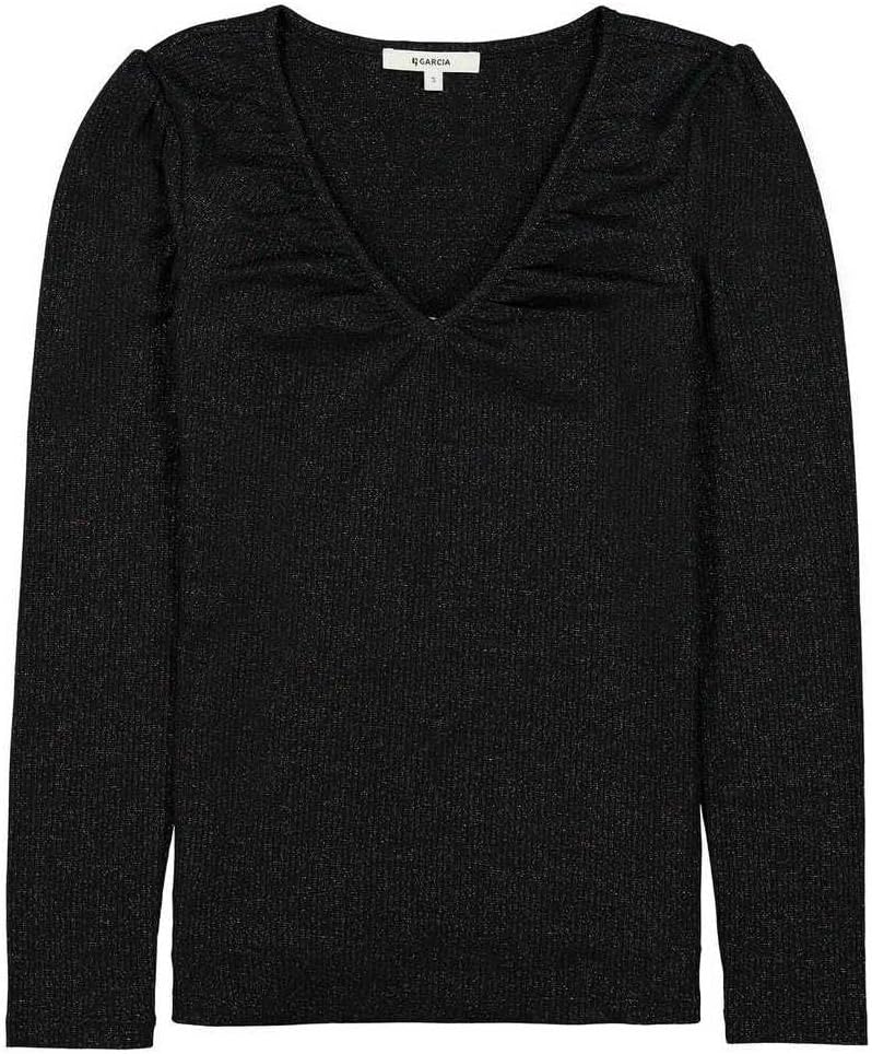 GARCIA Damen Long Sleeve T-Shirt XXL Schwarz, XXL Schwarz