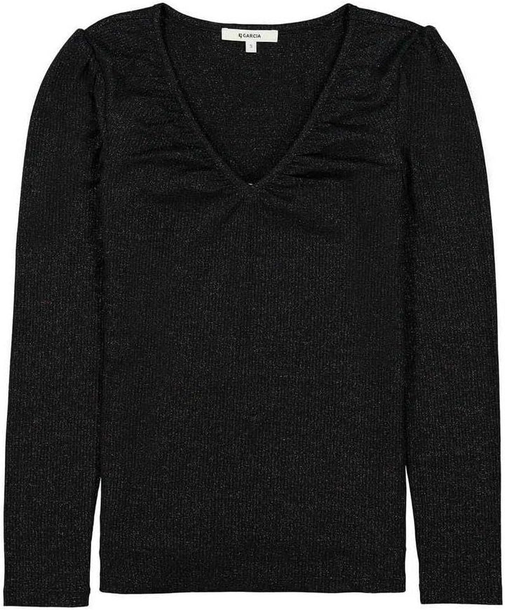 GARCIA Damen Long Sleeve T-Shirt XXL Schwarz, XXL Schwarz