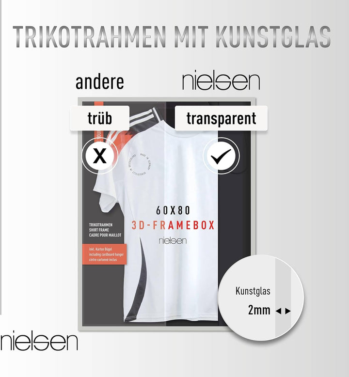 nielsen Aluminium Bilderrahmen Framebox II, 60x80 cm, Silber Matt, Polystyrolscheibe Silber Matt 60