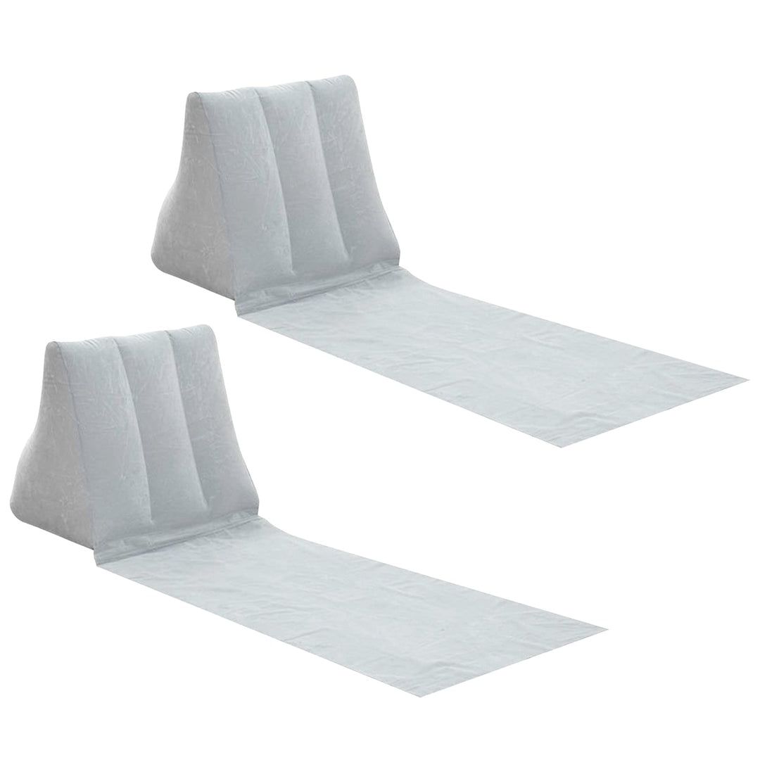 1 Paar aufblasbare Outdoor-Sonnenbad-Strandmatte Kissen Beflockung Strandstühle mit Rückenlehne aufb
