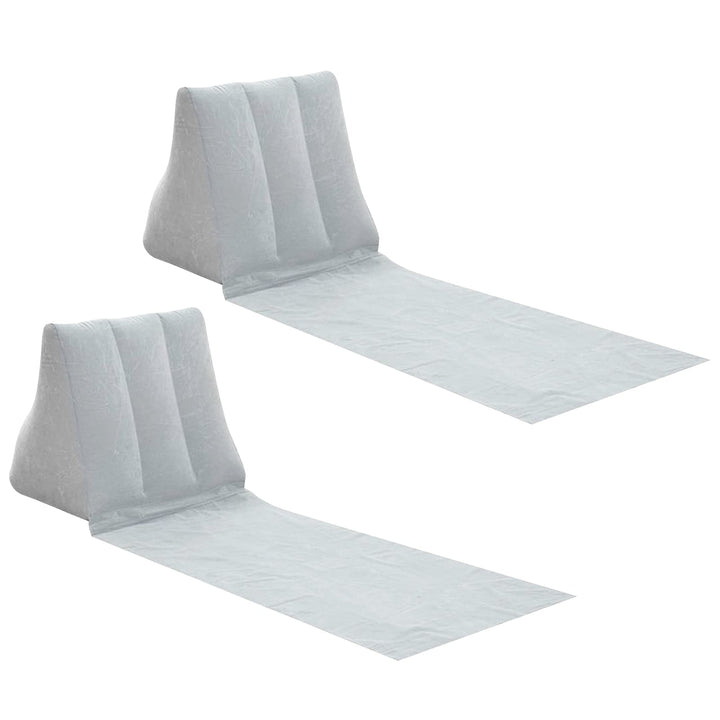 1 Paar aufblasbare Outdoor-Sonnenbad-Strandmatte Kissen Beflockung Strandstühle mit Rückenlehne aufb