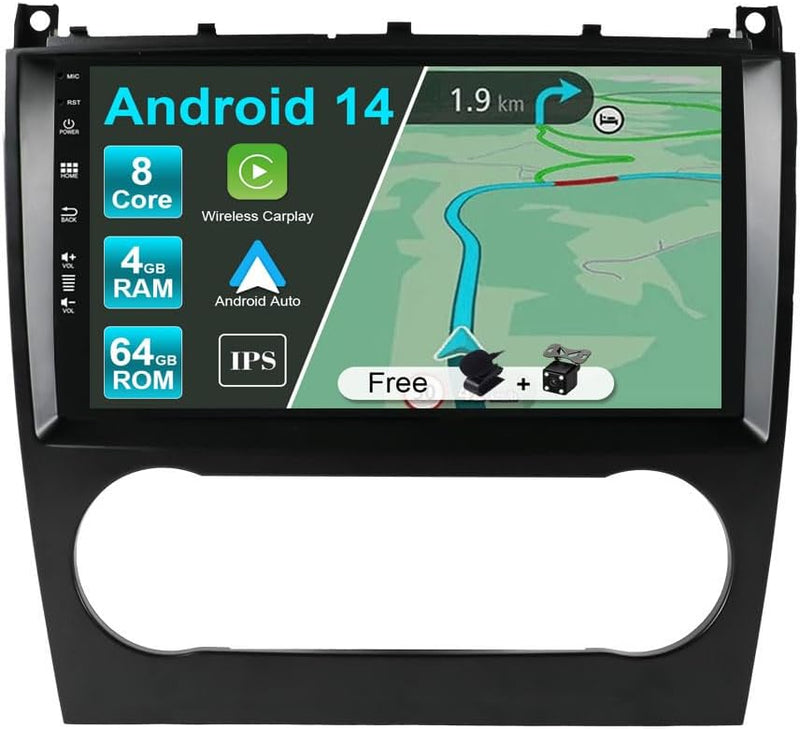 JOYX Android 13 IPS Autoradio Passt für Mercedes-Benz C-Class W203 W209 C180 C200 CL203 C209 (2004-2